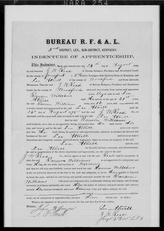 Indenture of apprenticeship, 1866